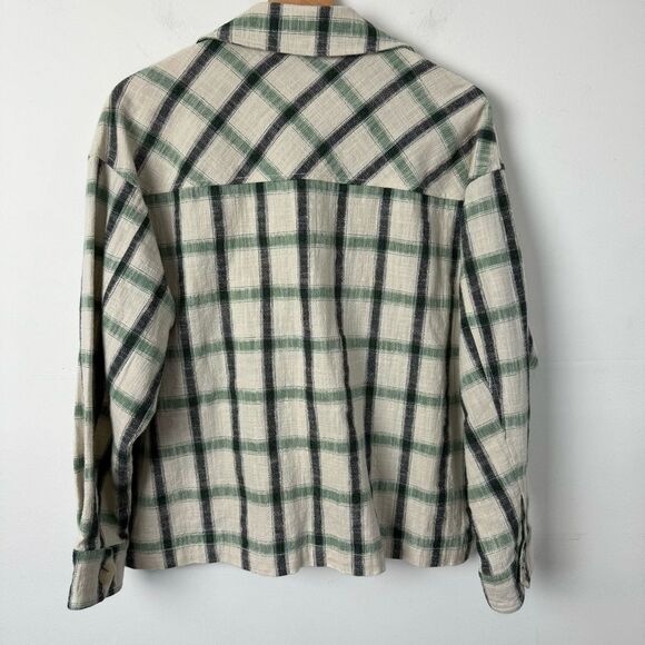 NWT Zara oversized shacket jacket plaid beige black white XS Button Up Size XS - Picture 11 of 11